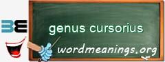 WordMeaning blackboard for genus cursorius